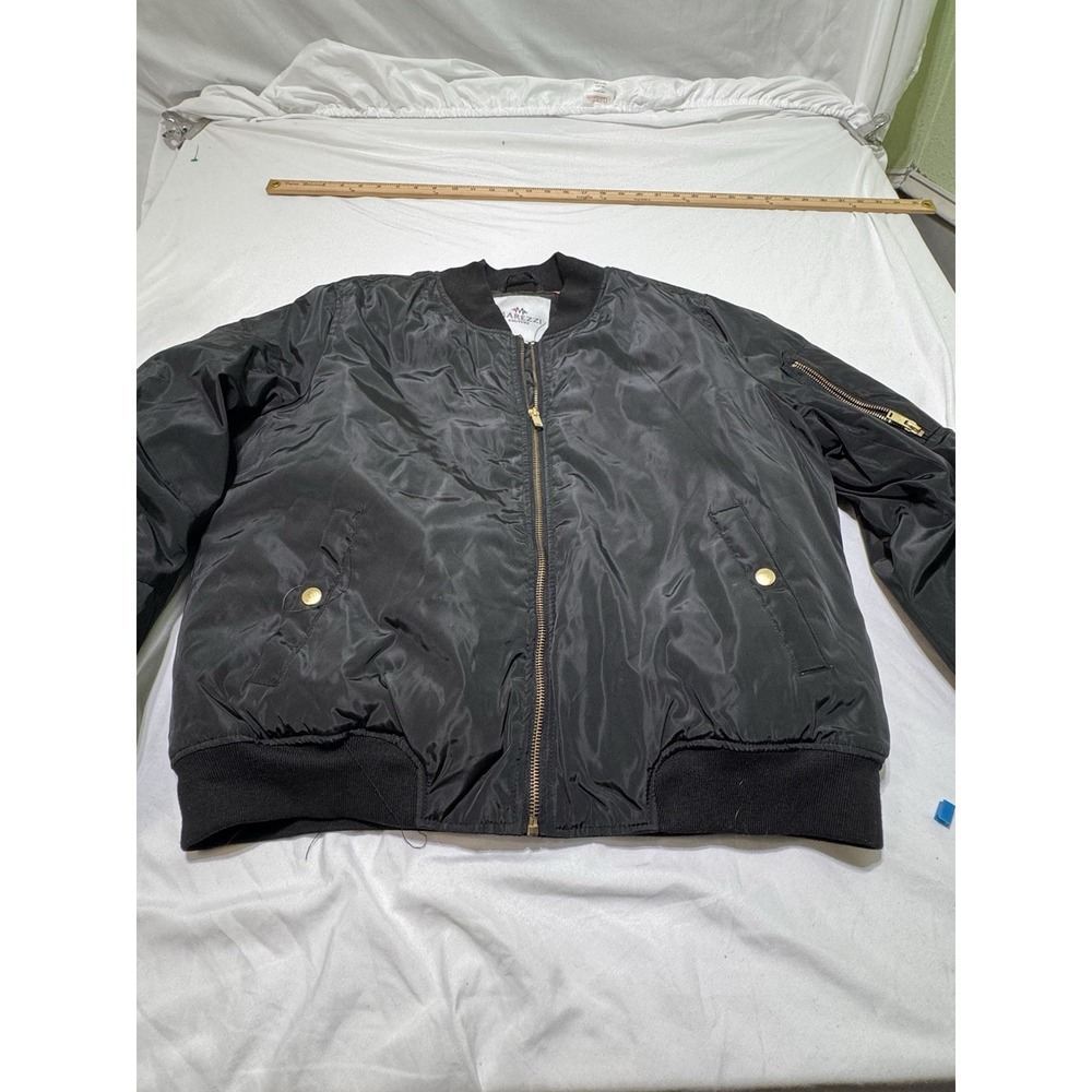 Bomber Style Jacket by MAREZZI COUTURE, Black, XL EG Gold Full Zip Orange Interi